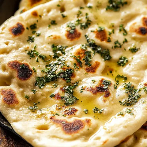 Soft Garlic Naan Bread