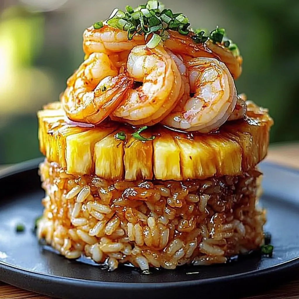 Teriyaki Shrimp & Pineapple Rice Stack