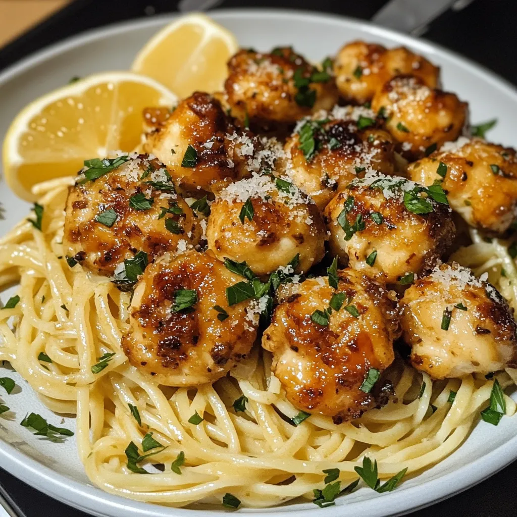 Butter Chicken Bites with Rich Parmesan Linguine