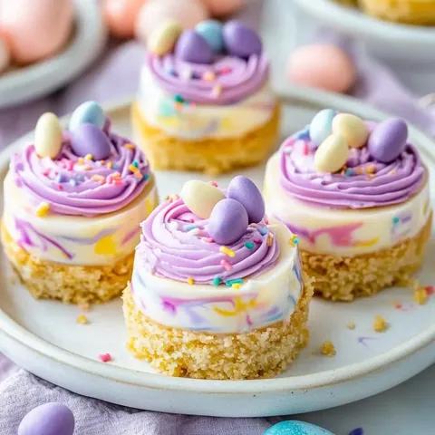 Easter Mini Swirl Cheesecakes
