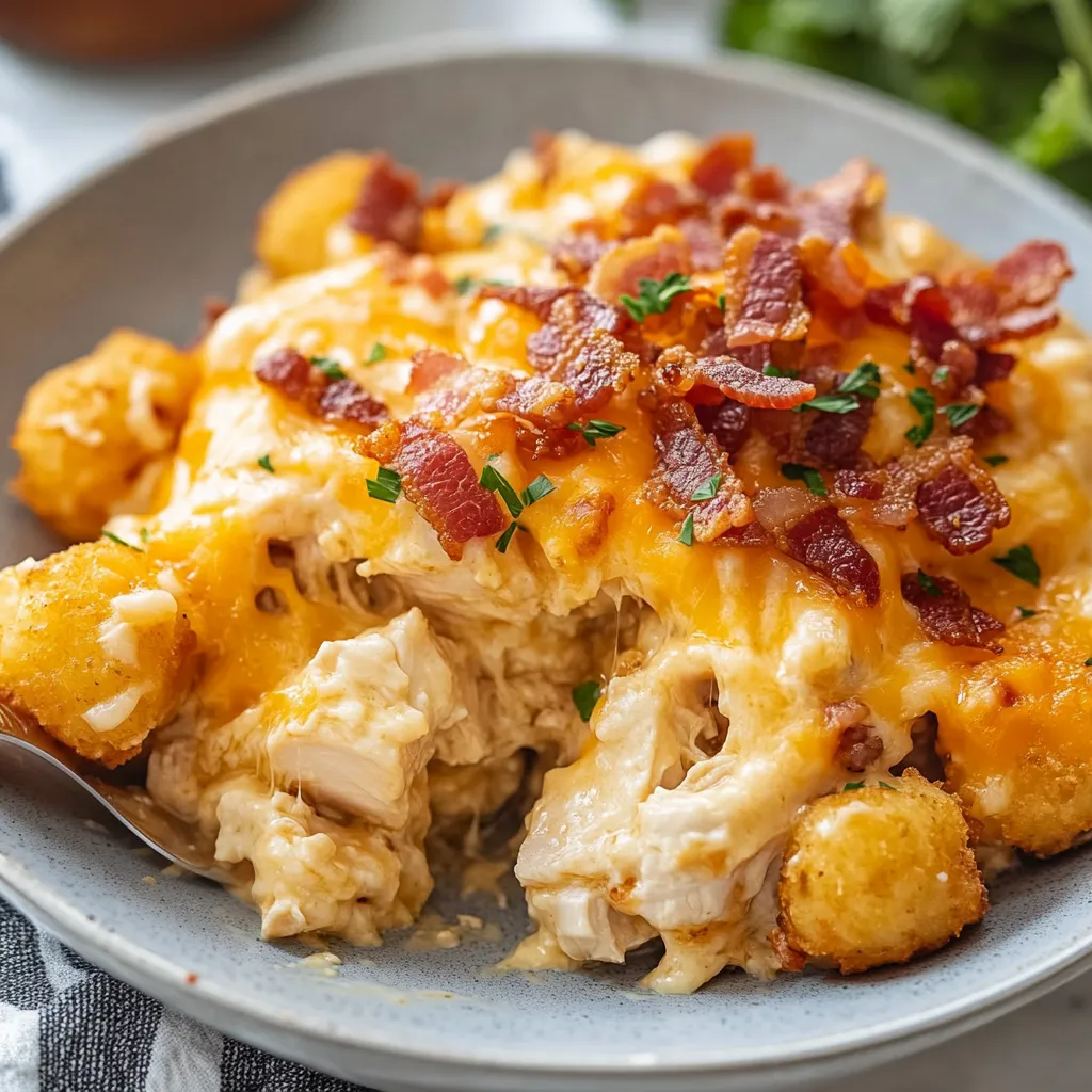 Crock Pot Chicken Tater Tot Casserole