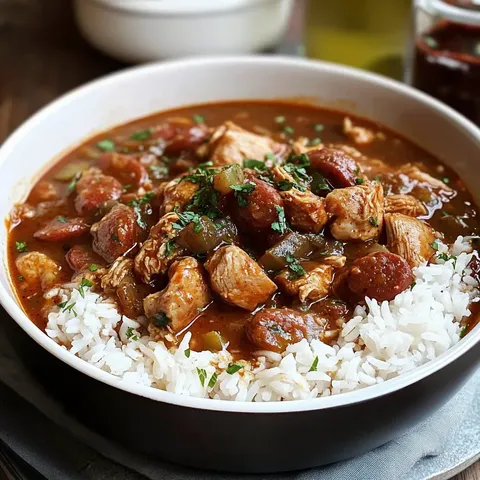 Cajun Chicken & Sausage Gumbo with Rice