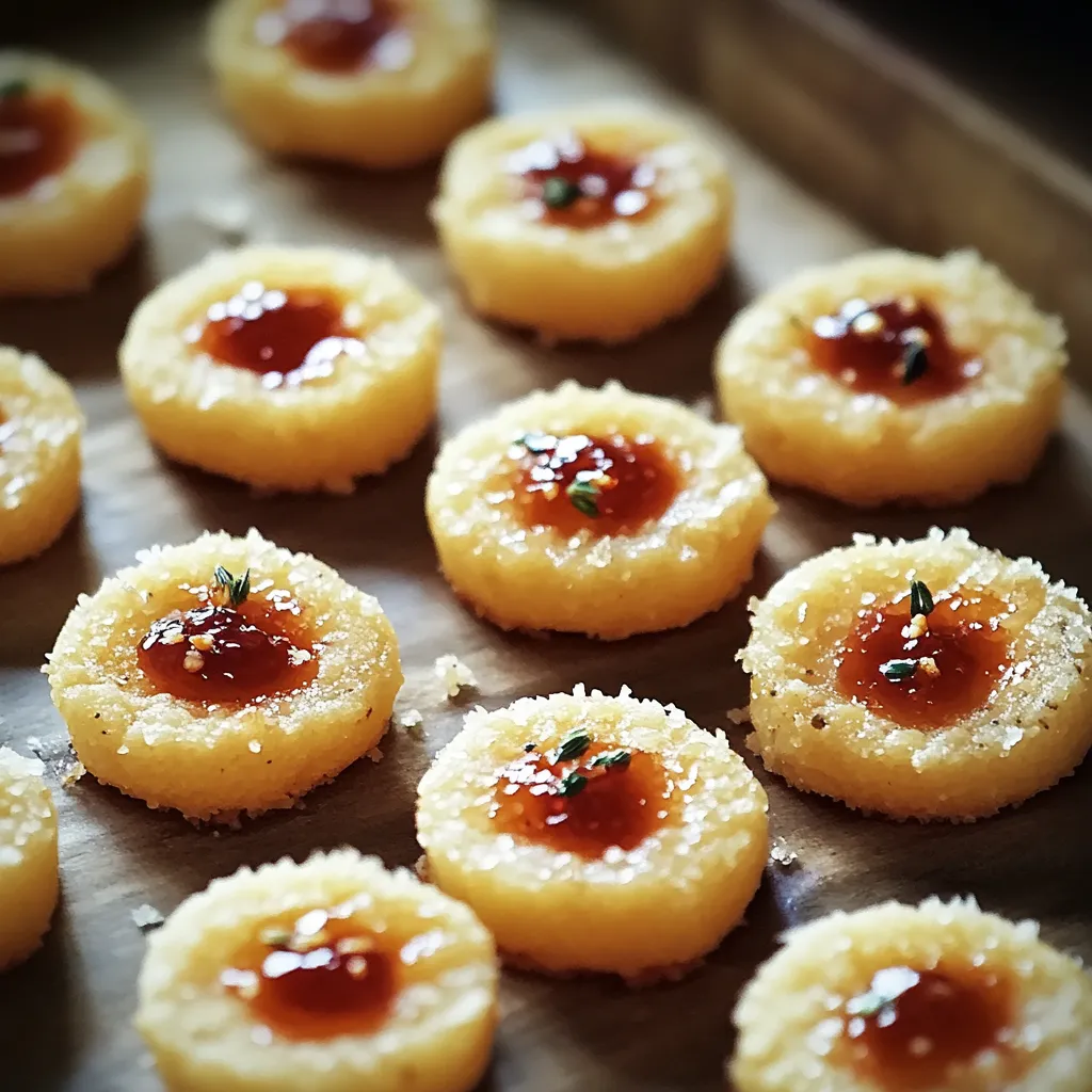 Cheesy Thumbprint Bites with Hot Pepper Jelly