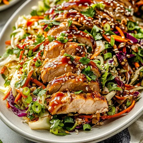 Sesame Chicken Cabbage Crunch Salad
