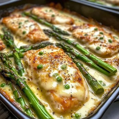 Creamy Caesar Chicken & Asparagus Skillet