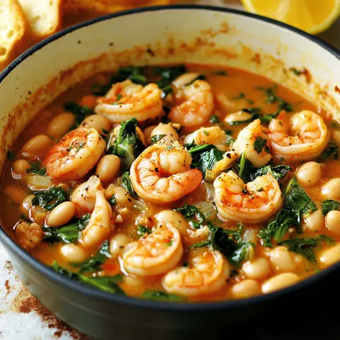 Lemony Shrimp and White Bean Stew