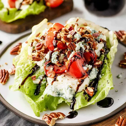 Classic Wedge Salad with Blue Cheese, Bacon & Balsamic Glaze