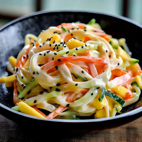 Easy Kani Mango Salad with Creamy Sesame Dressing Recipe