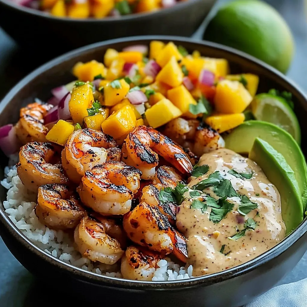 Shrimp & Avocado Bowls with Mango Salsa