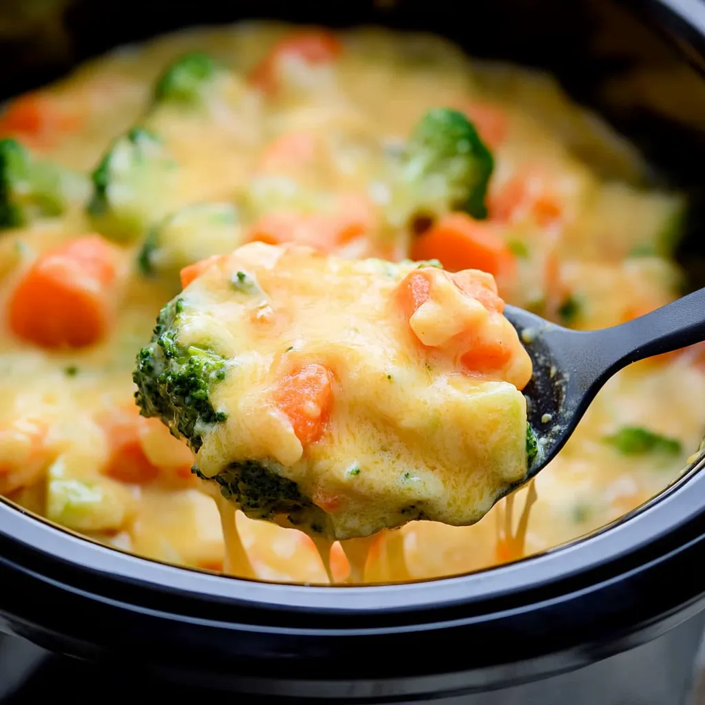 Slow Cooker Cheesy Vegetable Casserole