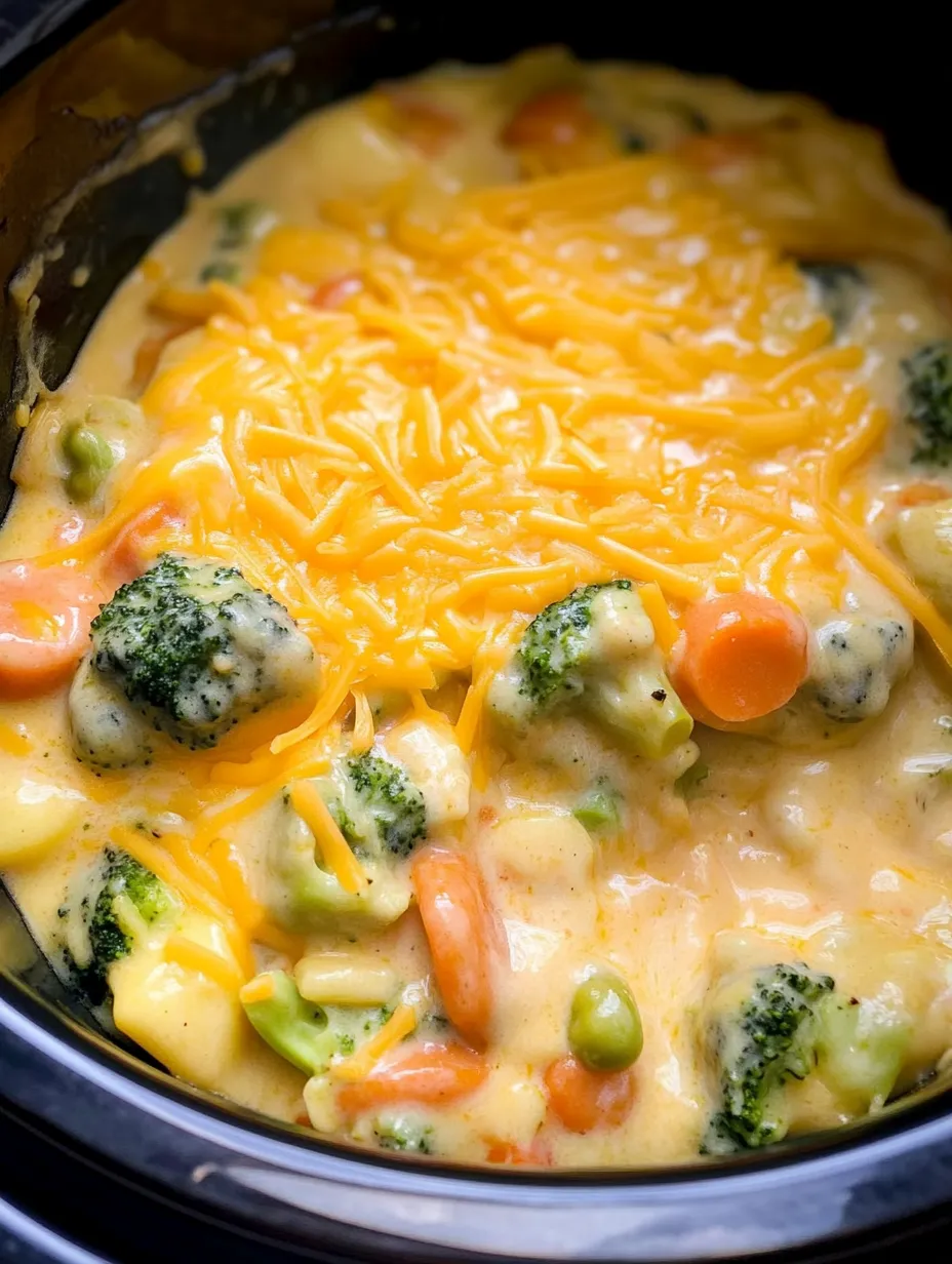 Slow Cooker Cheesy Vegetable Casserole