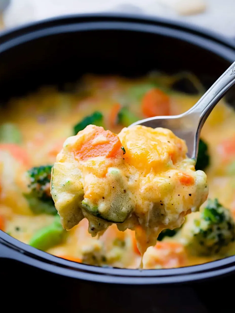 Slow Cooker Cheesy Vegetable Casserole