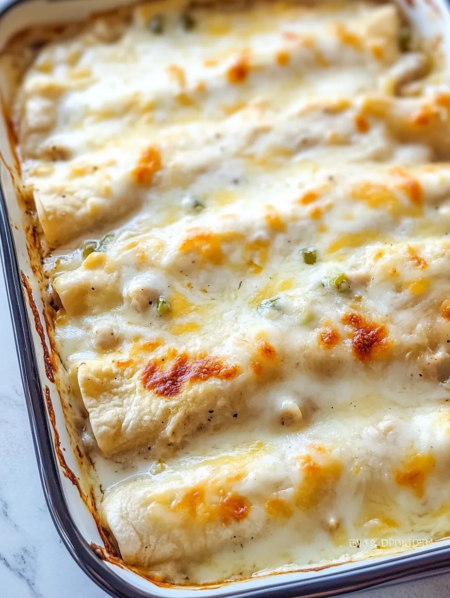 Creamy White Chicken Enchiladas