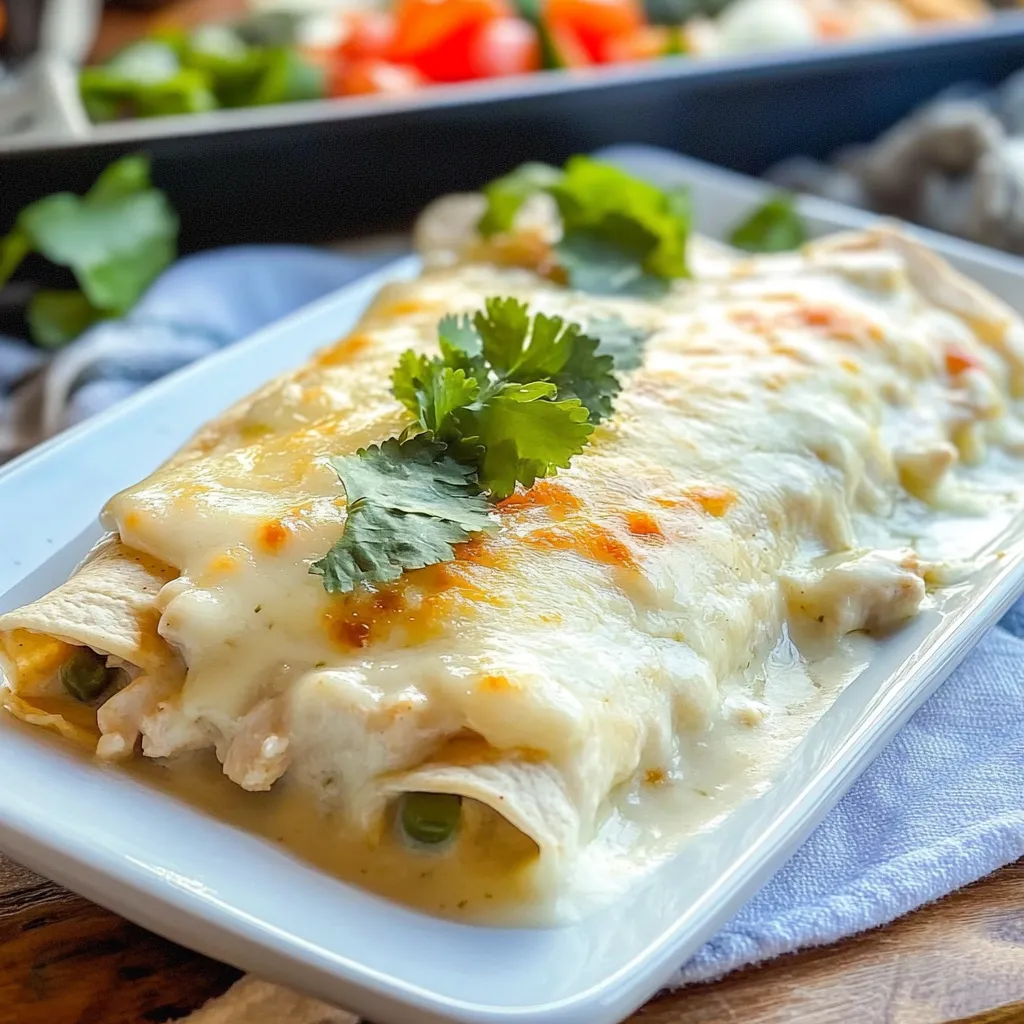 Creamy White Chicken Enchiladas