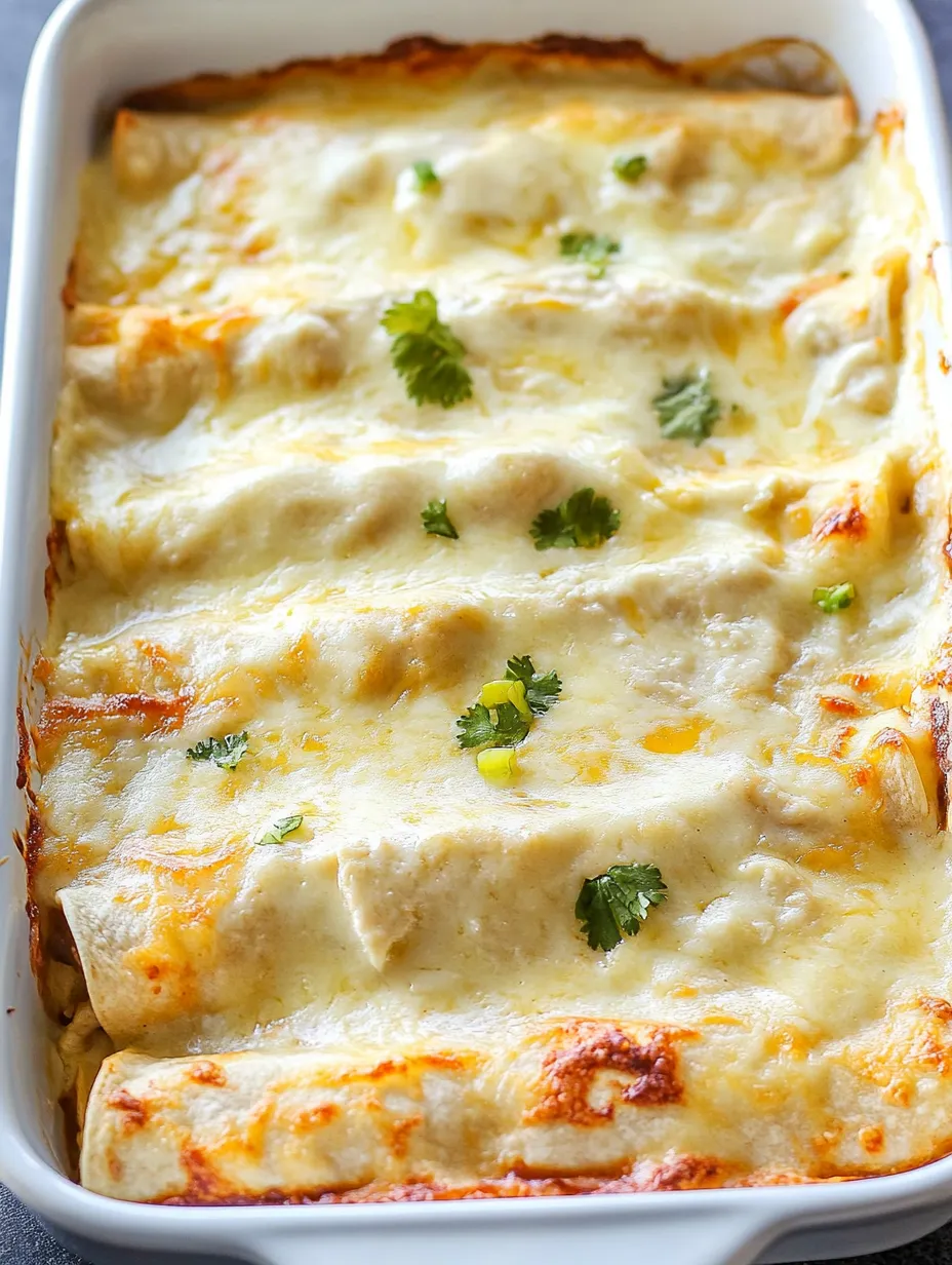 Creamy White Chicken Enchiladas