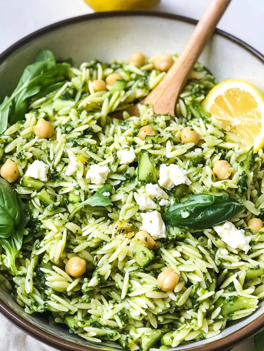 Orzo Pasta Salad with Lemon Basil Dressing