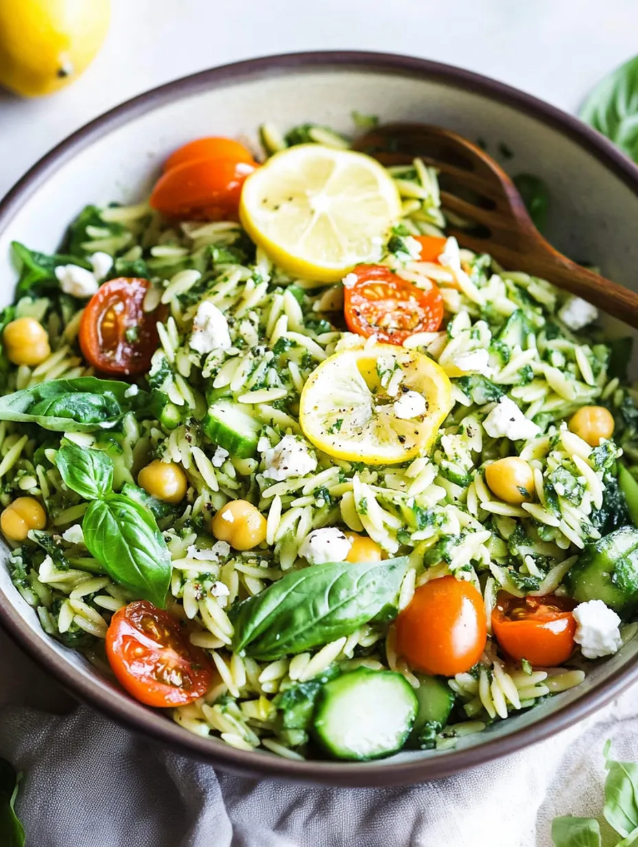 Orzo Pasta Salad with Lemon Basil Dressing