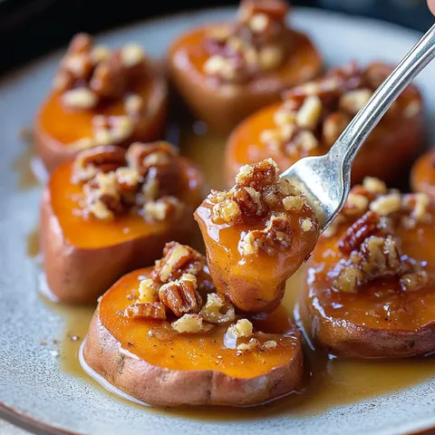 Melting Sweet Potatoes with Maple Pecan Crumble