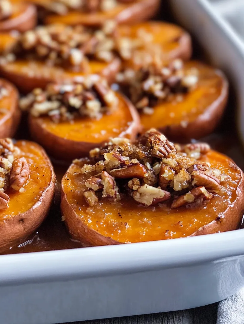 Melting Sweet Potatoes with Maple Pecan Crumble
