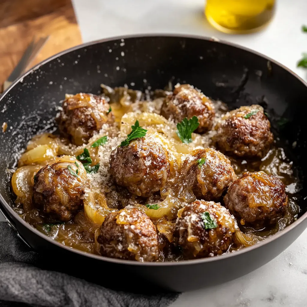 French Onion Meatballs