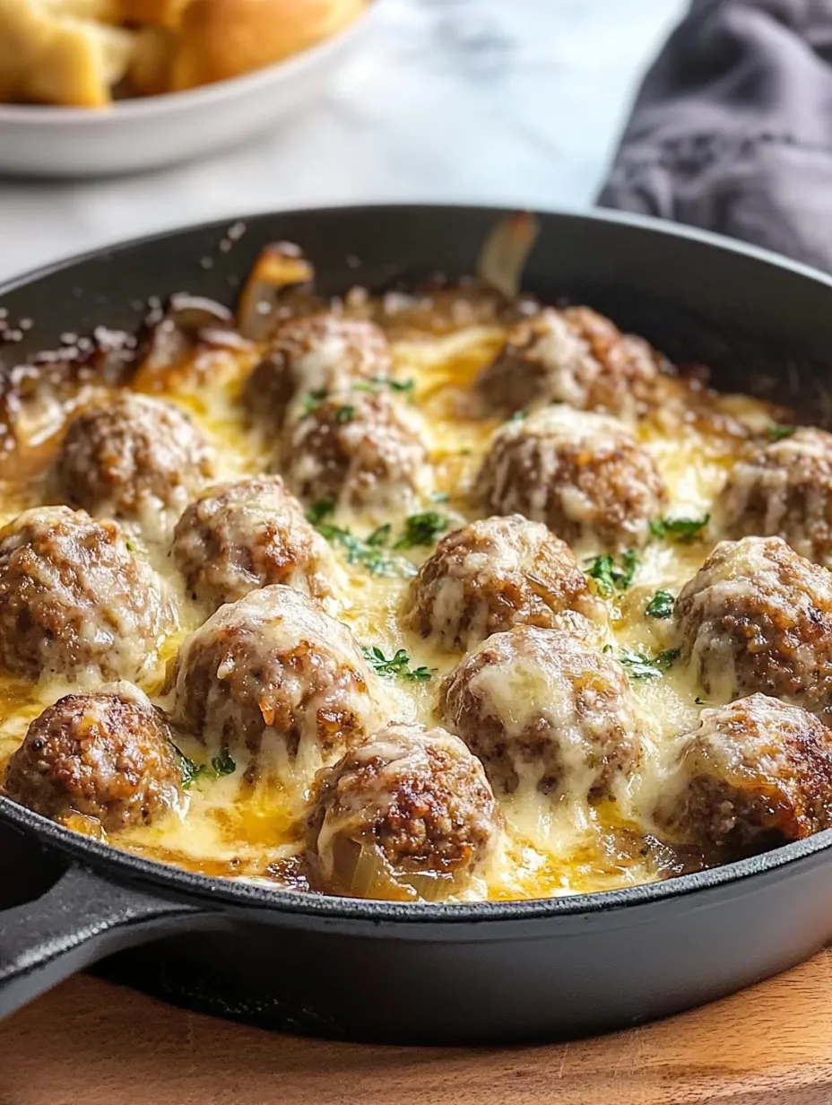 French Onion Meatballs