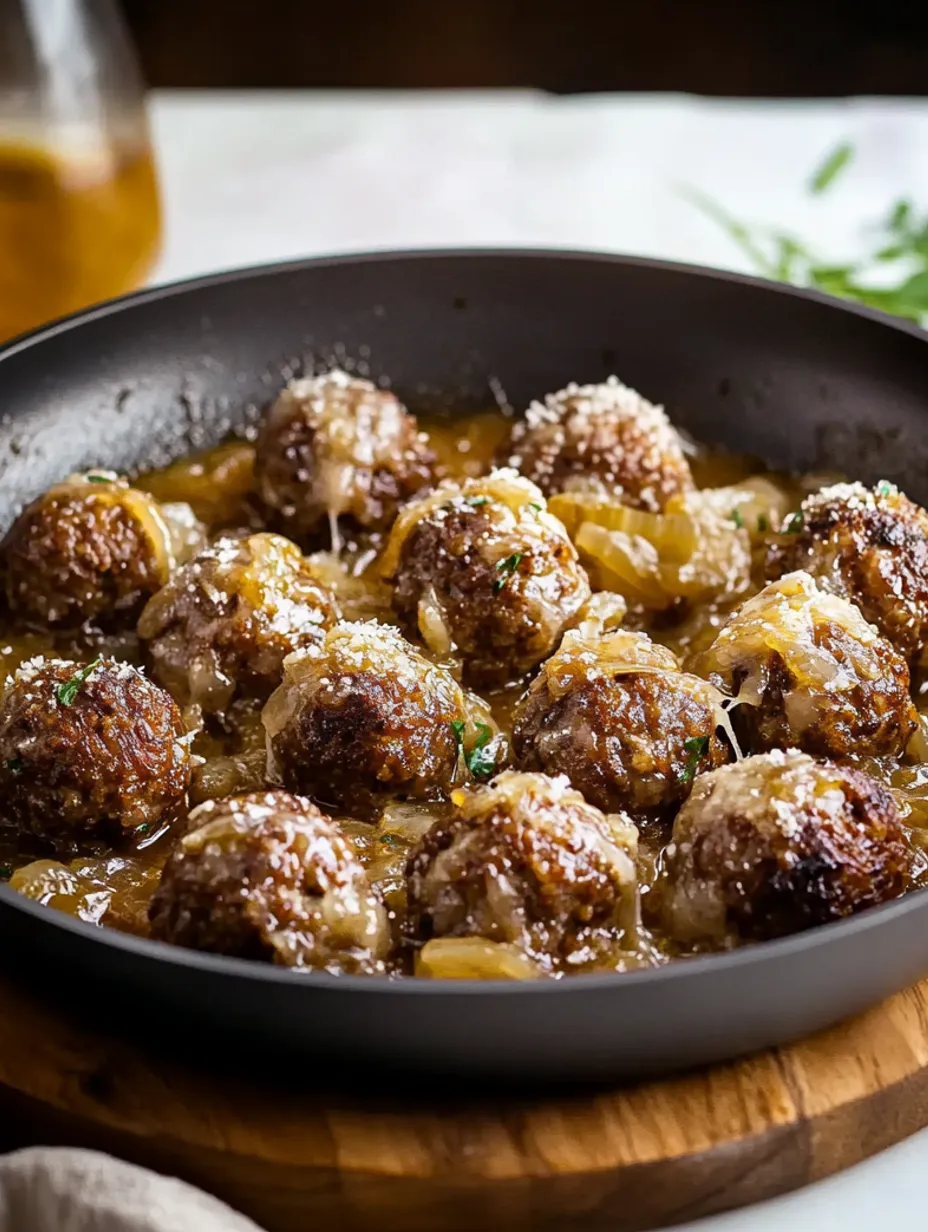 French Onion Meatballs