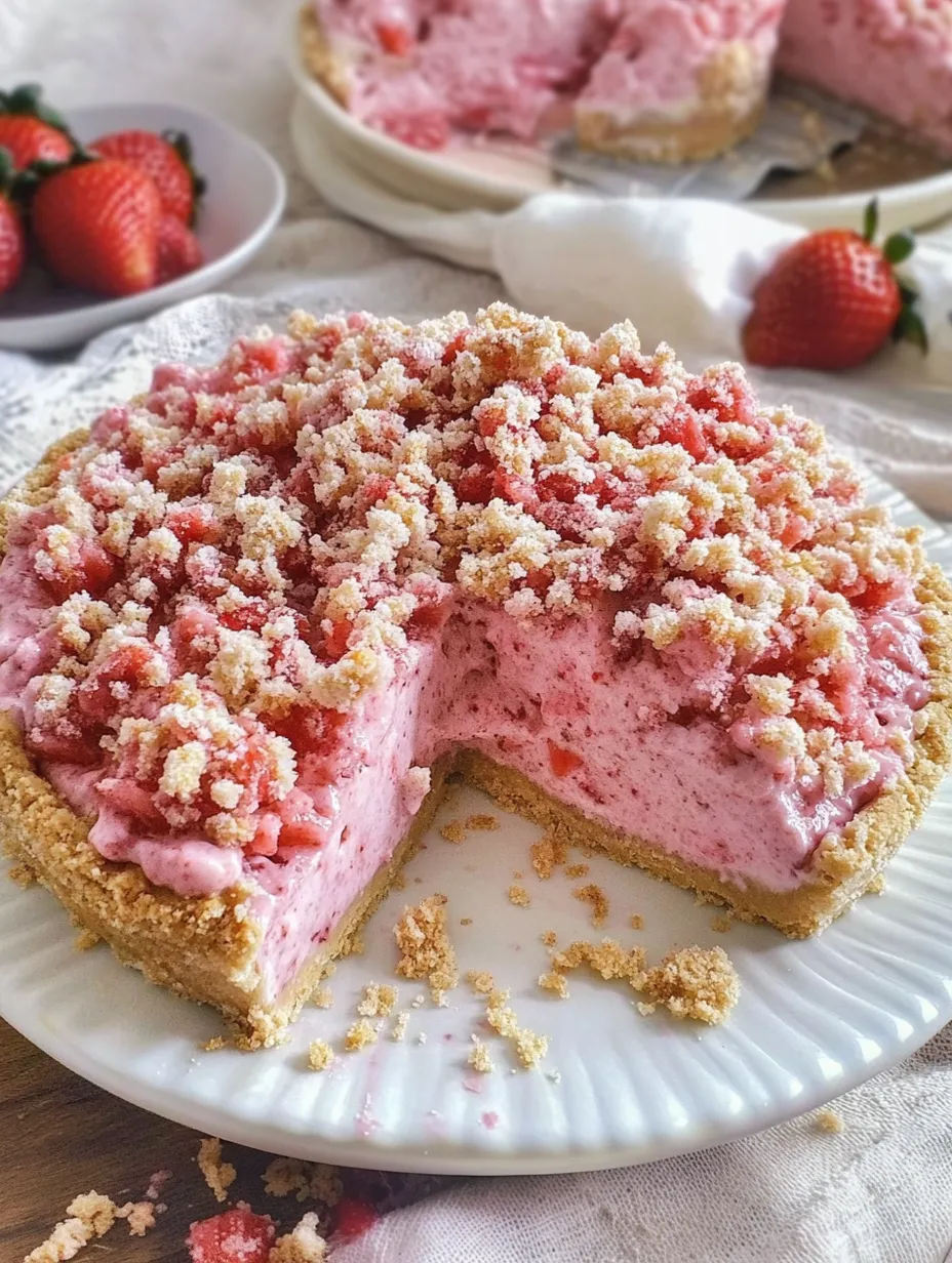 Strawberry Shortcake Freezer Pie