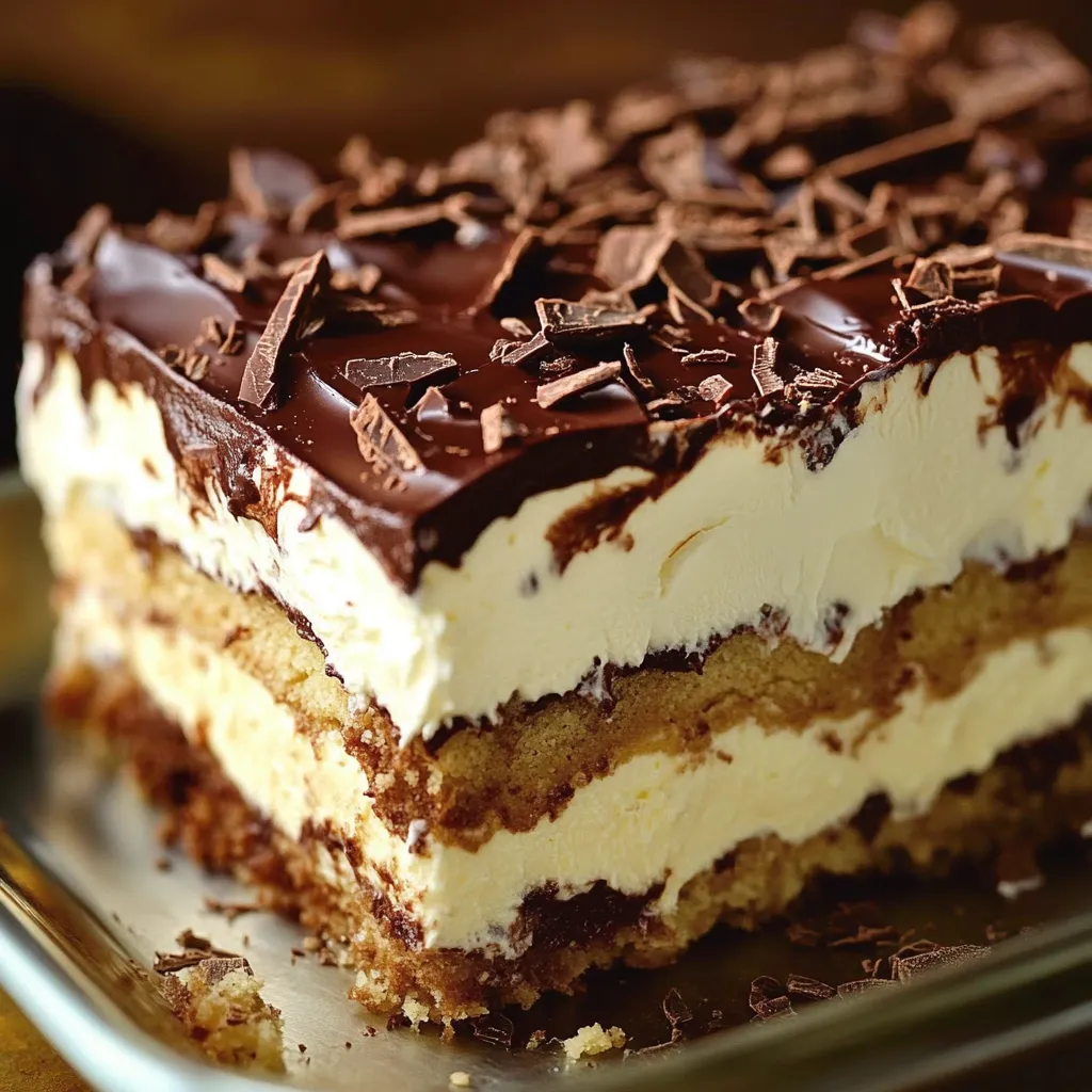 No-Bake Chocolate and Cream Layered Dessert
