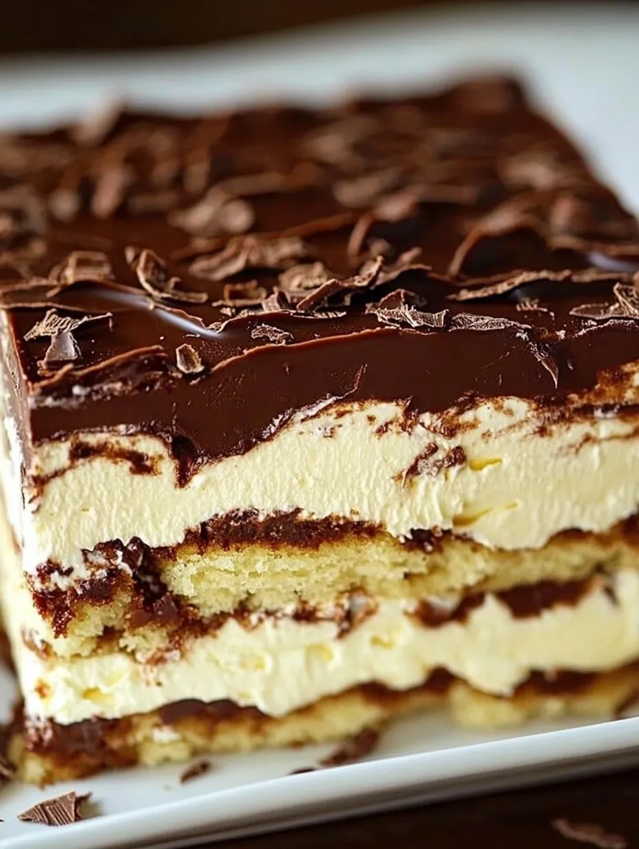 No-Bake Chocolate and Cream Layered Dessert