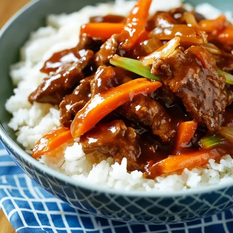 Crock-Pot Sweet & Sour Beef with Veggies and Rice