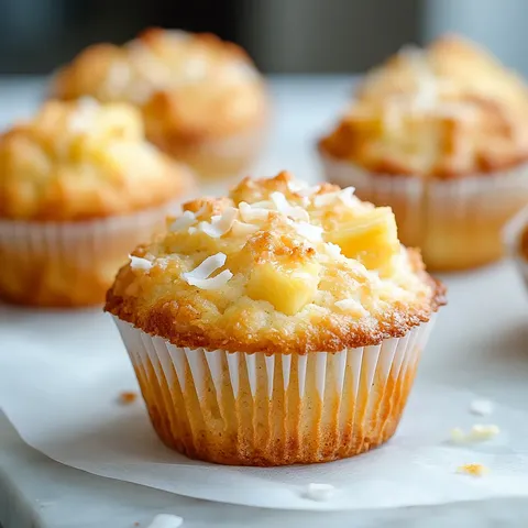 Coconut Pineapple Cottage Cheese Muffins