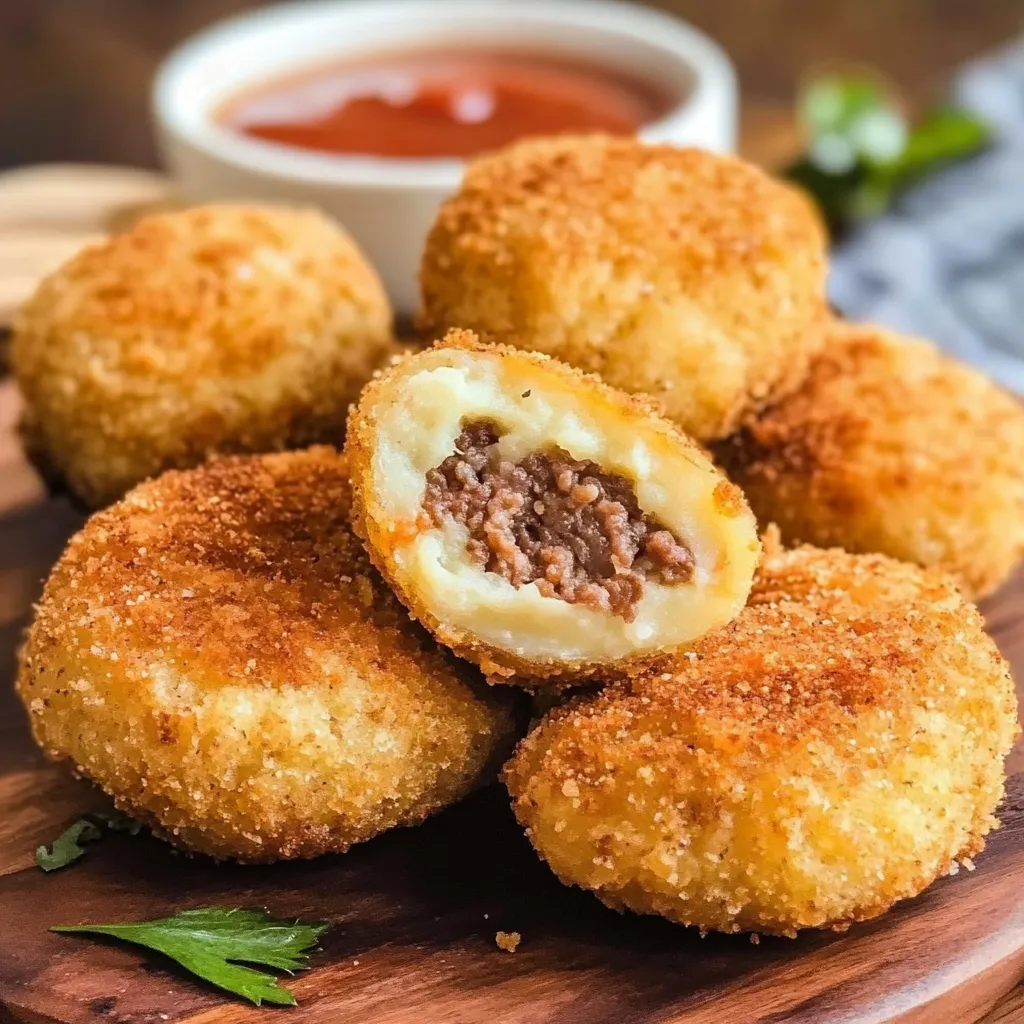 Cheesy Beef Potato Croquettes
