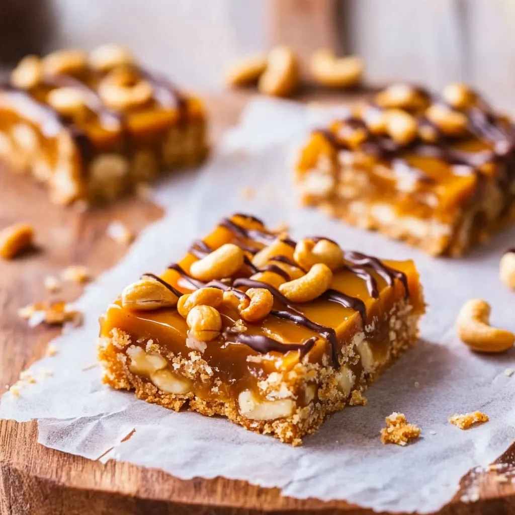 No-Bake Caramel Cashew Bar