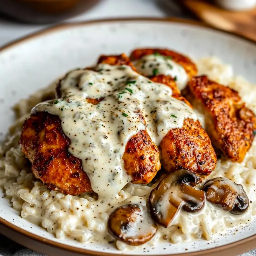 Creamy Chicken Mushroom with Rice