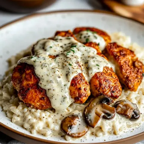 Creamy Chicken Mushroom with Rice