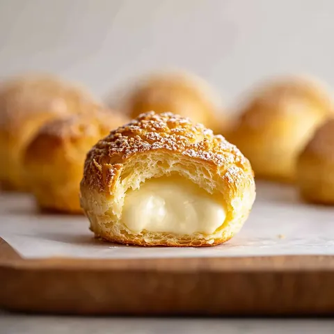 Choux au Craquelin with Vanilla Pastry Cream Filling