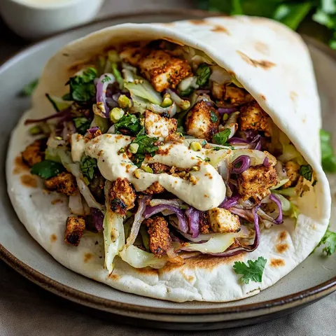 Crispy Shredded Za’atar Tofu Cabbage Wraps