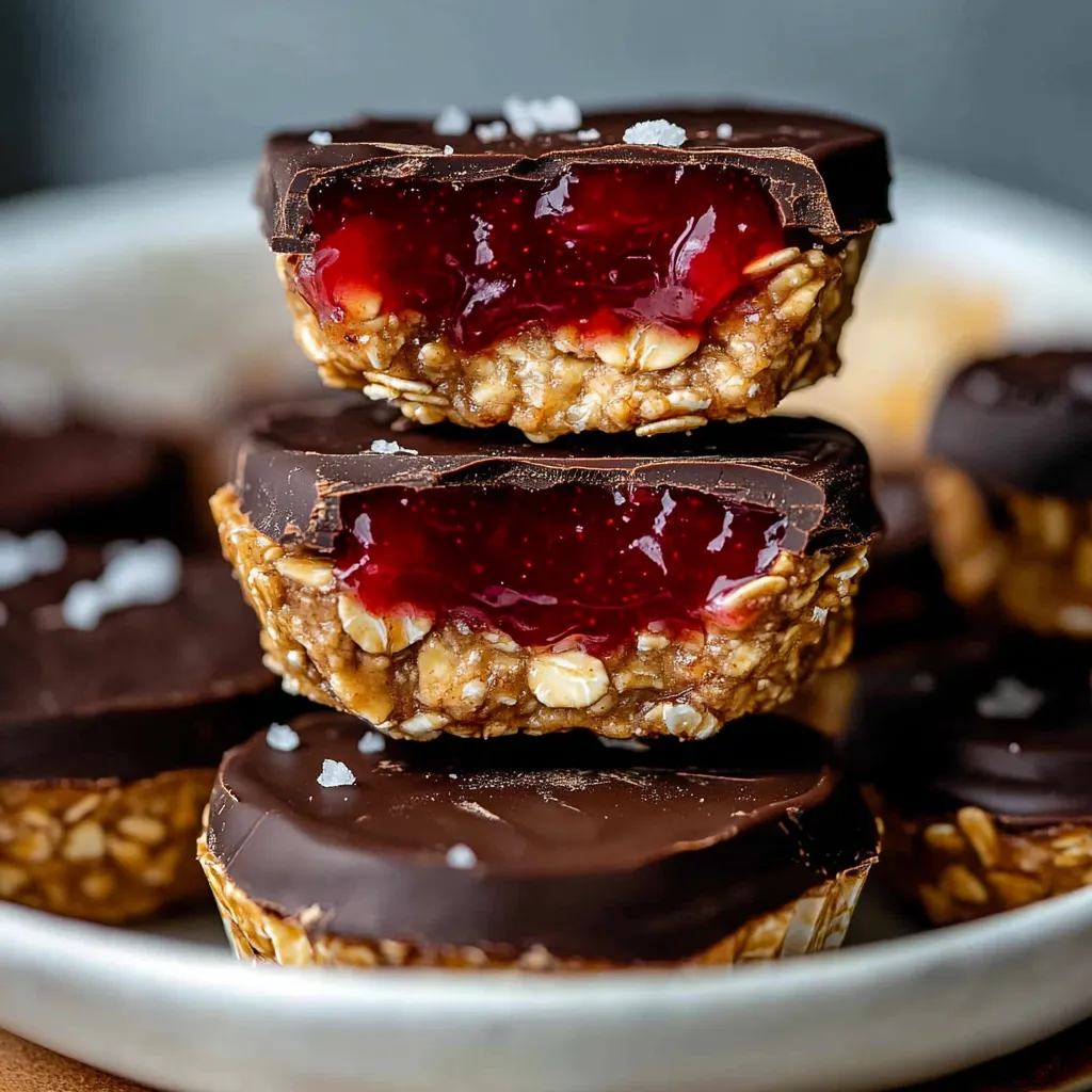 No-Bake Peanut Butter and Jelly Oatmeal Cups
