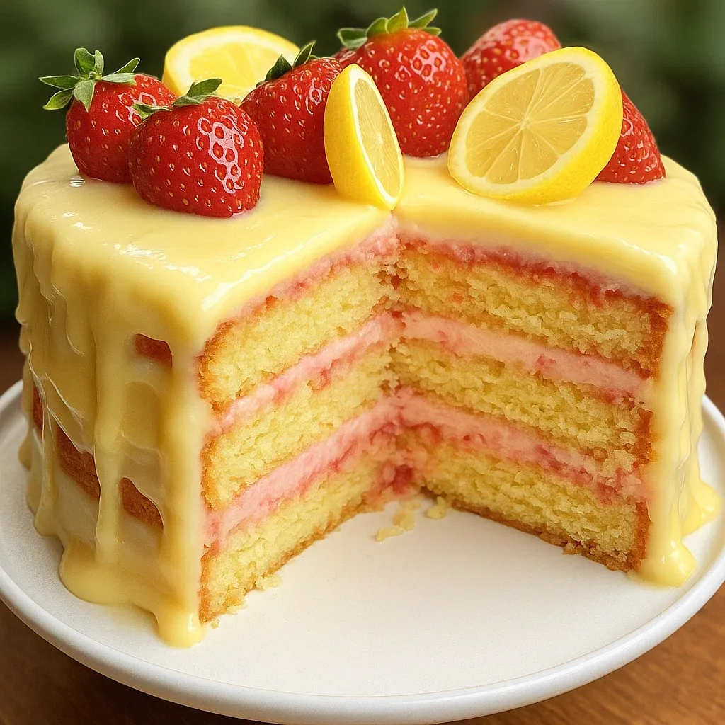 Strawberry Lemonade Buttermilk Cake