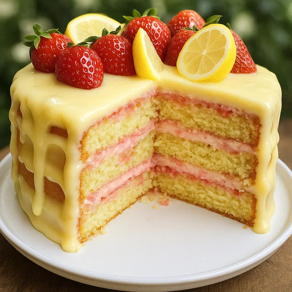 Strawberry Lemonade Buttermilk Cake