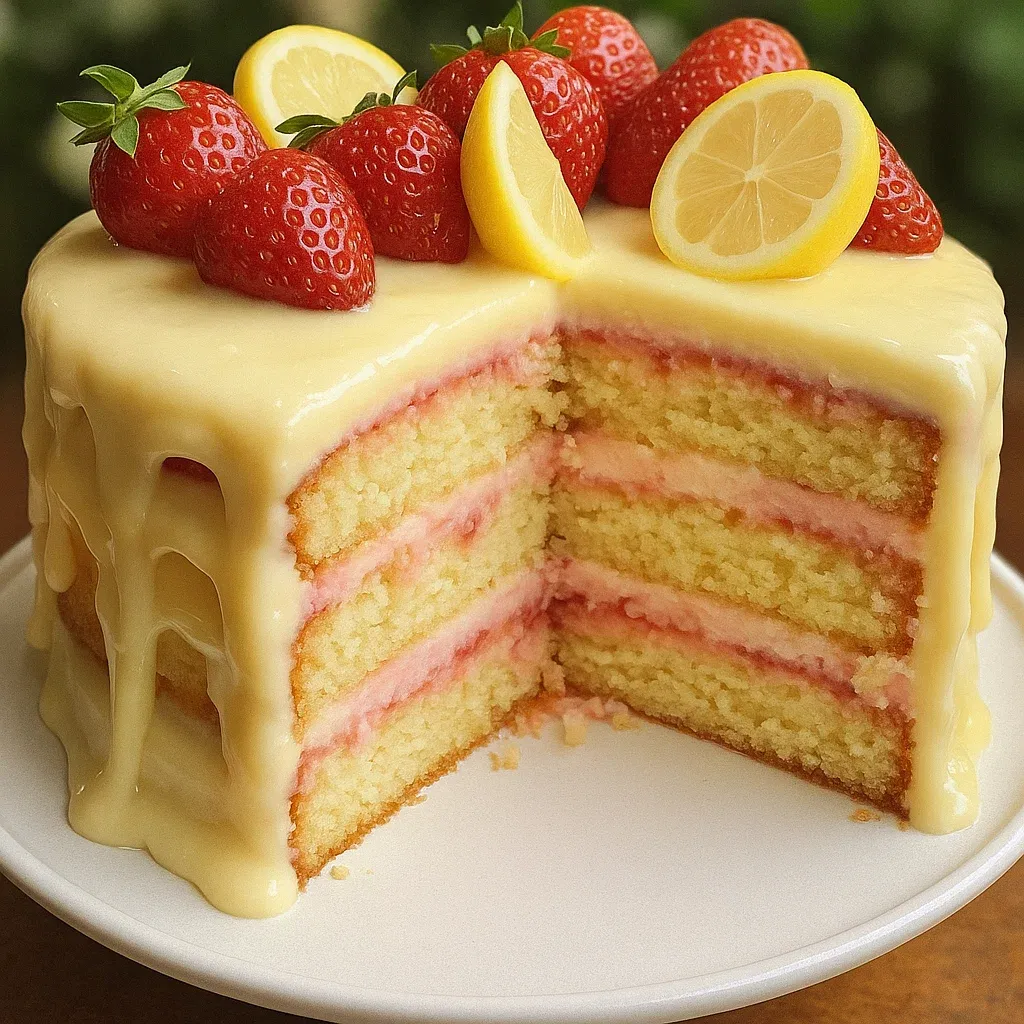 Strawberry Lemonade Buttermilk Cake