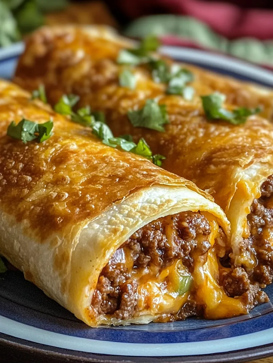 Beef and Cheese Chimichangas