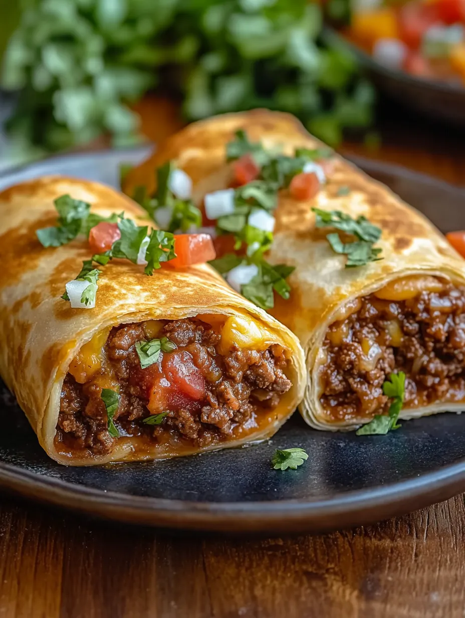 Beef and Cheese Chimichangas