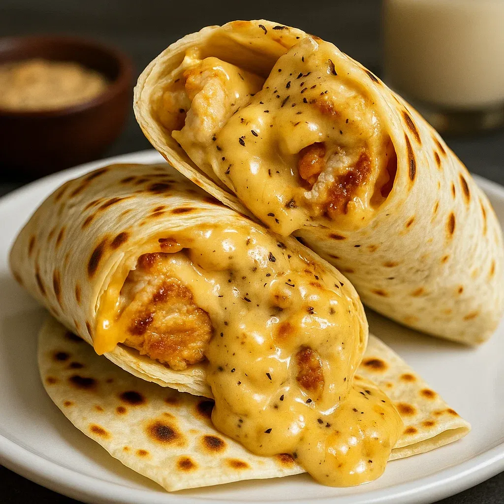 Cheesy Garlic Chicken Wraps