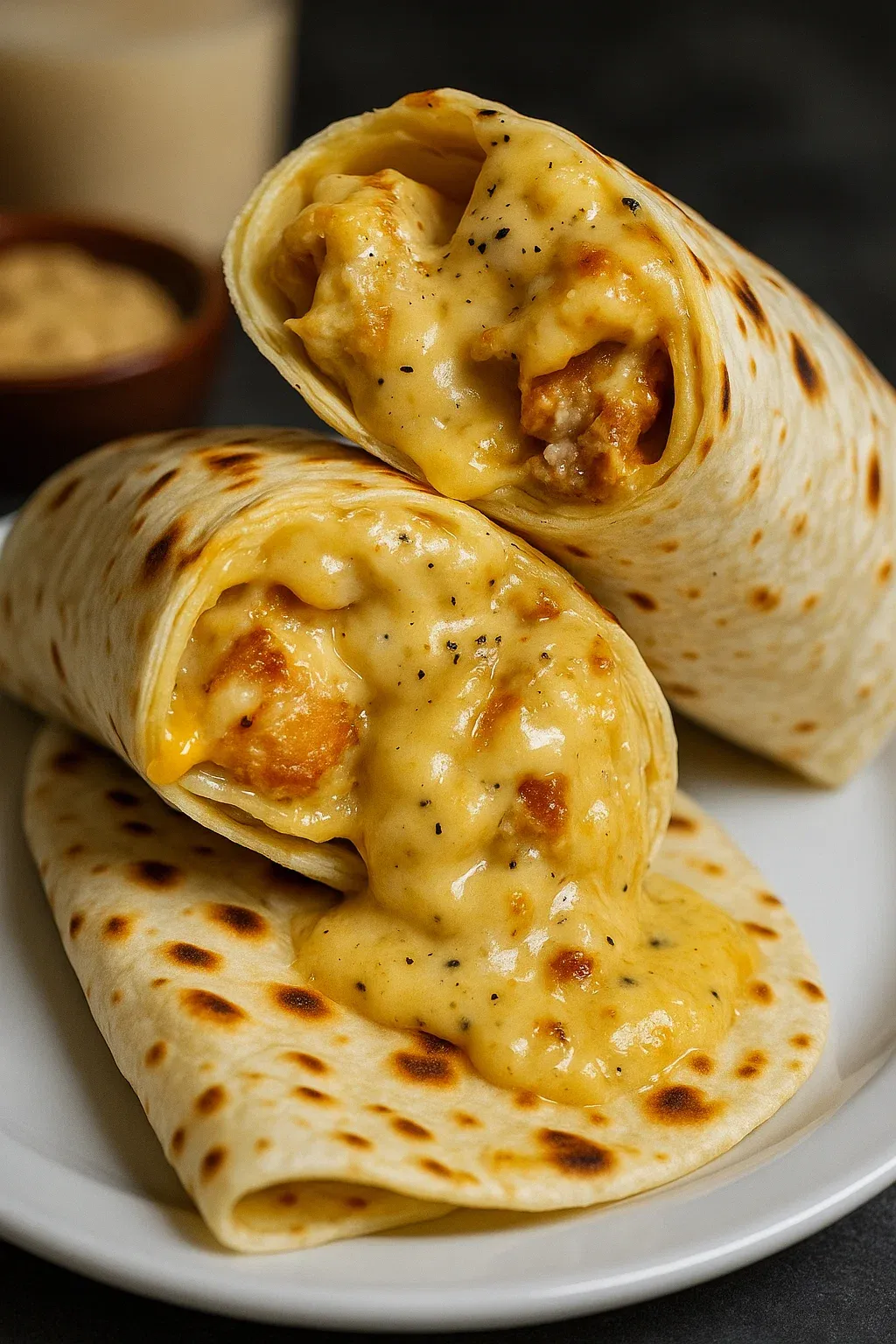 Cheesy Garlic Chicken Wraps