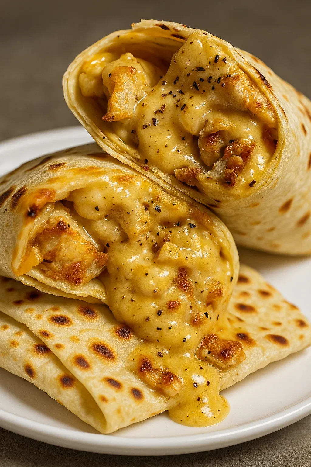 Cheesy Garlic Chicken Wraps