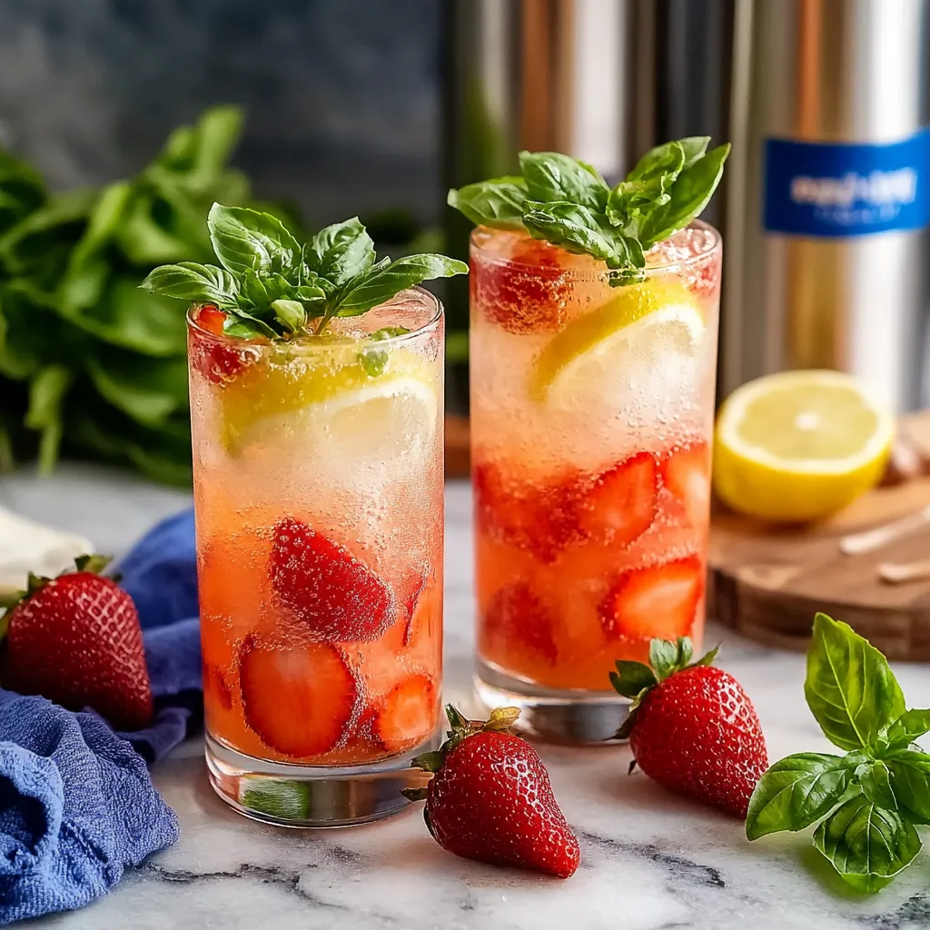 Strawberry Basil Sparkling Water