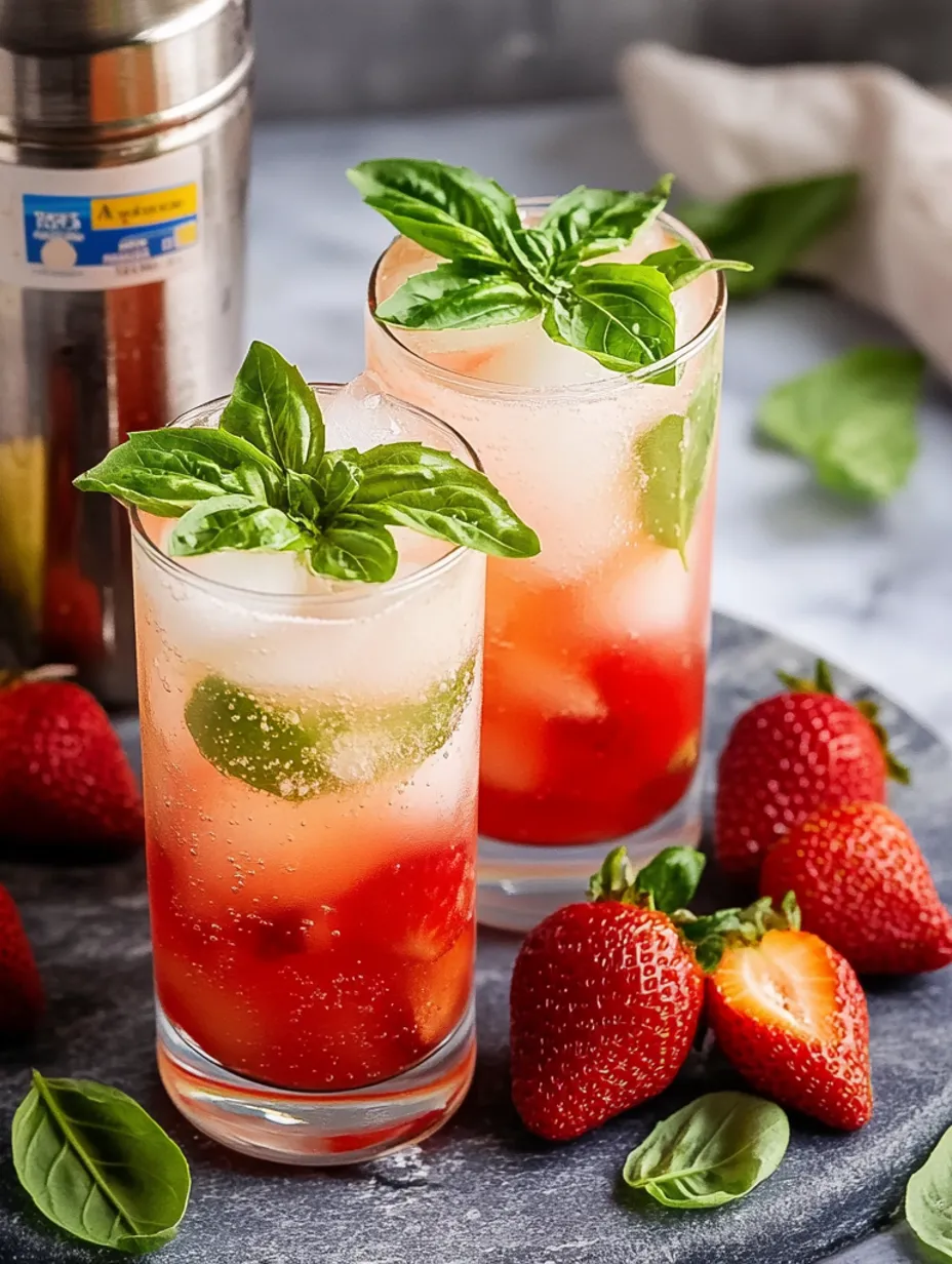 Strawberry Basil Sparkling Water