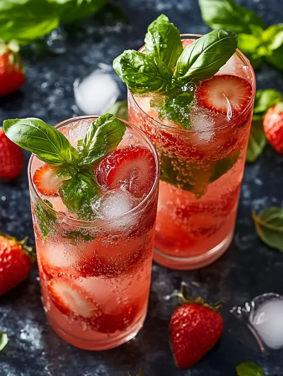 Strawberry Basil Sparkling Water