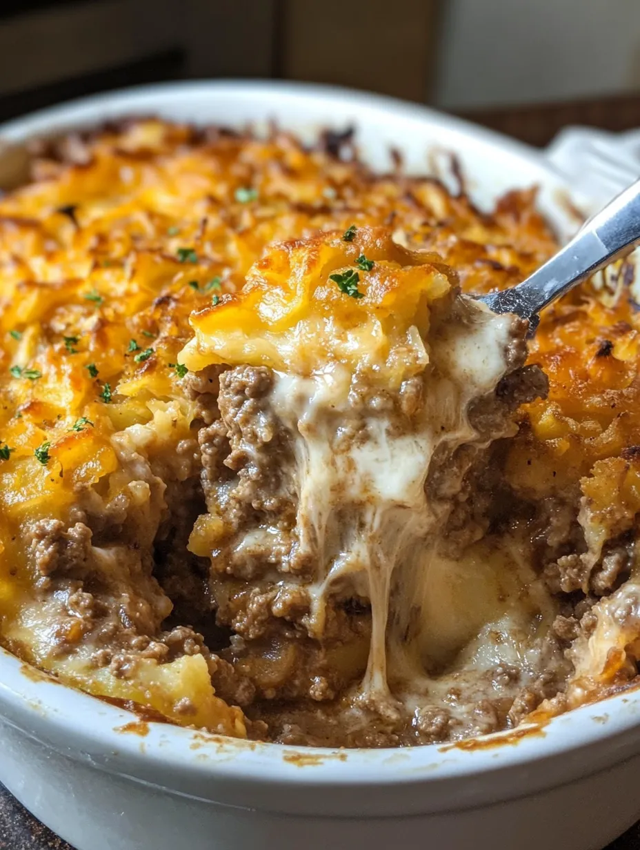Cheesy French Onion Hamburger Casserole